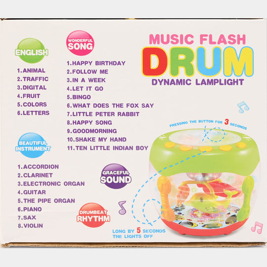 Musical Flash Fish Rotating Drum Toy