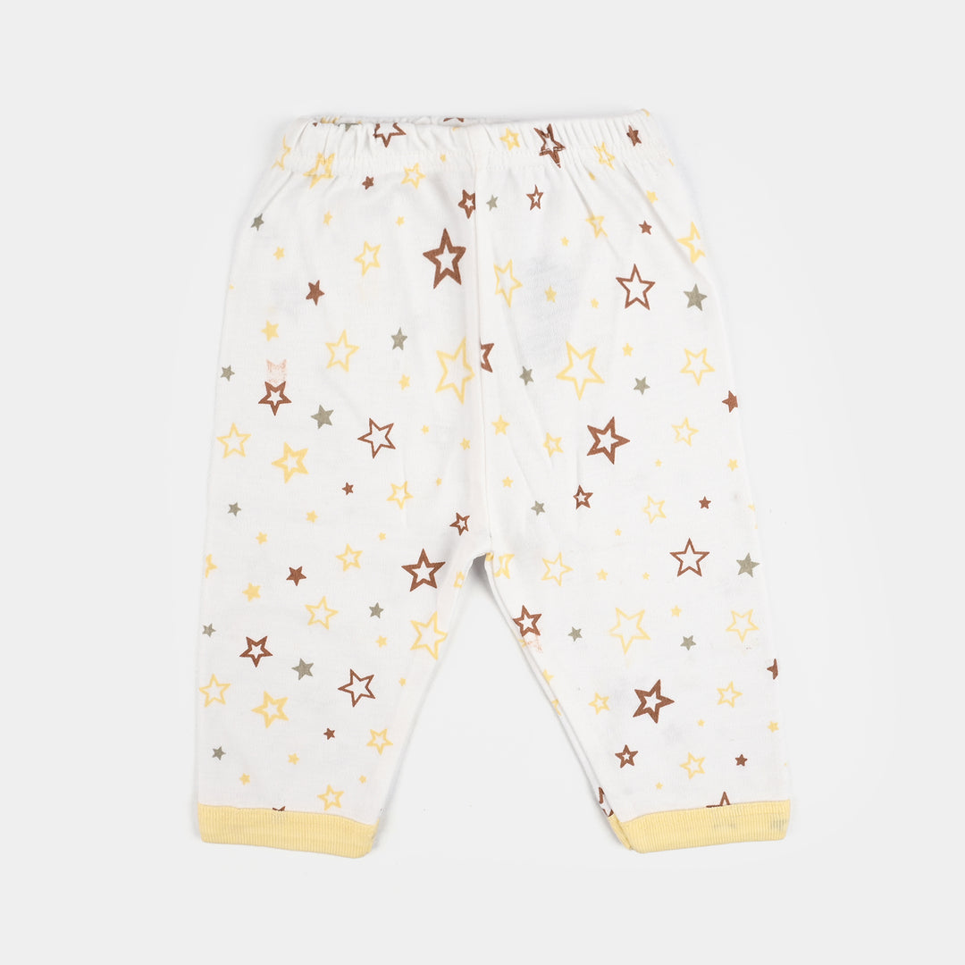 Infant Front Open Suit (Star) - White/Yellow