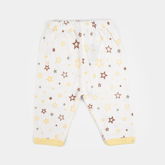 Infant Front Open Suit (Star) - White/Yellow