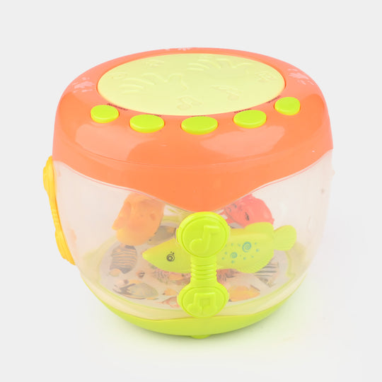 Musical Flash Fish Rotating Drum Toy