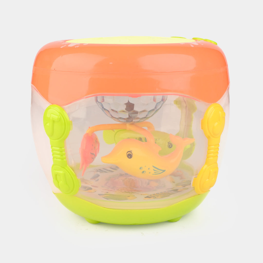 Musical Flash Fish Rotating Drum Toy