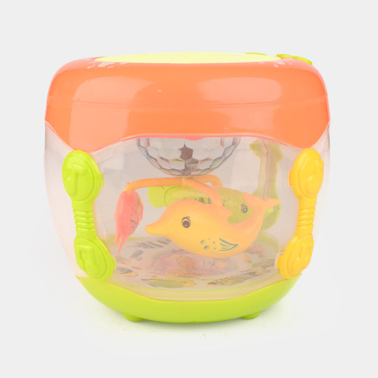 Musical Flash Fish Rotating Drum Toy