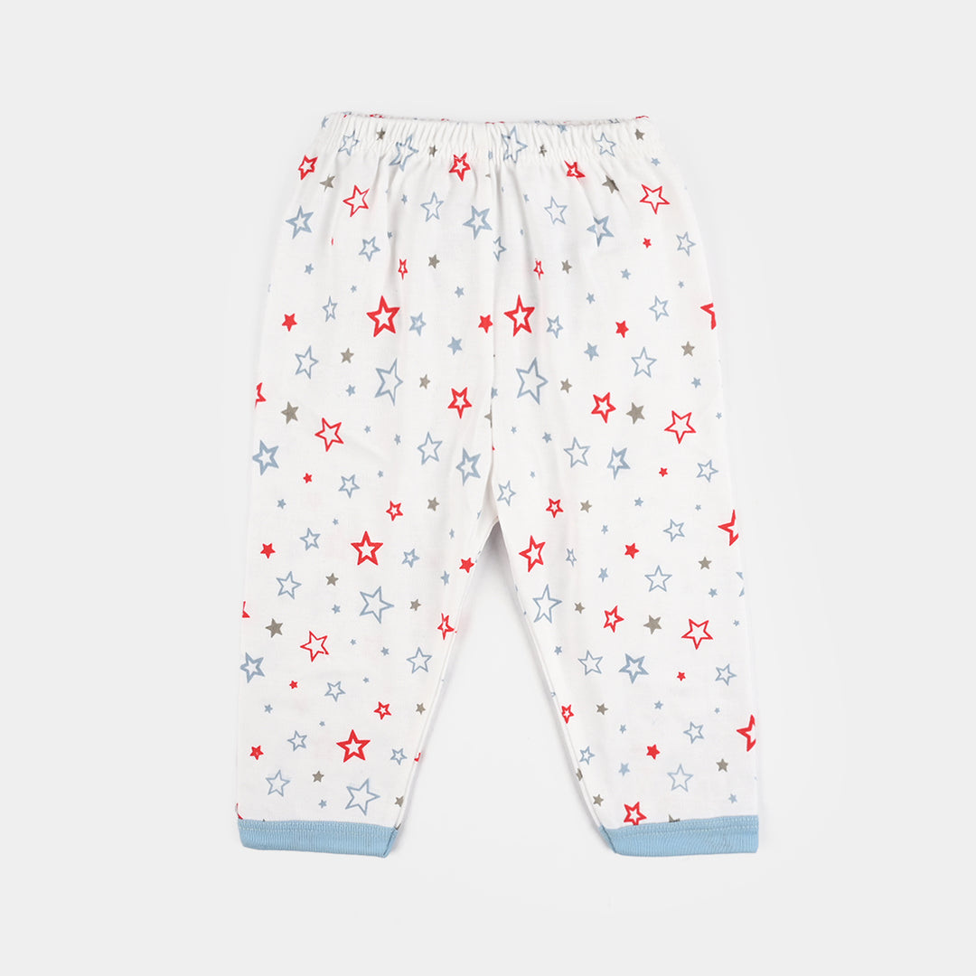Infant Front Open Suit (Star) - White/Blue