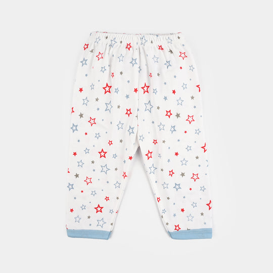 Infant Front Open Suit (Star) - White/Blue