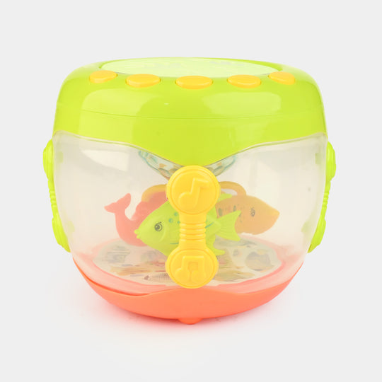 Musical Flash Fish Rotating Drum Toy