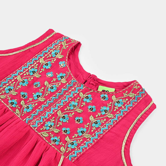 Infant Girls Chiffon 2Pcs Gulabi-Pink