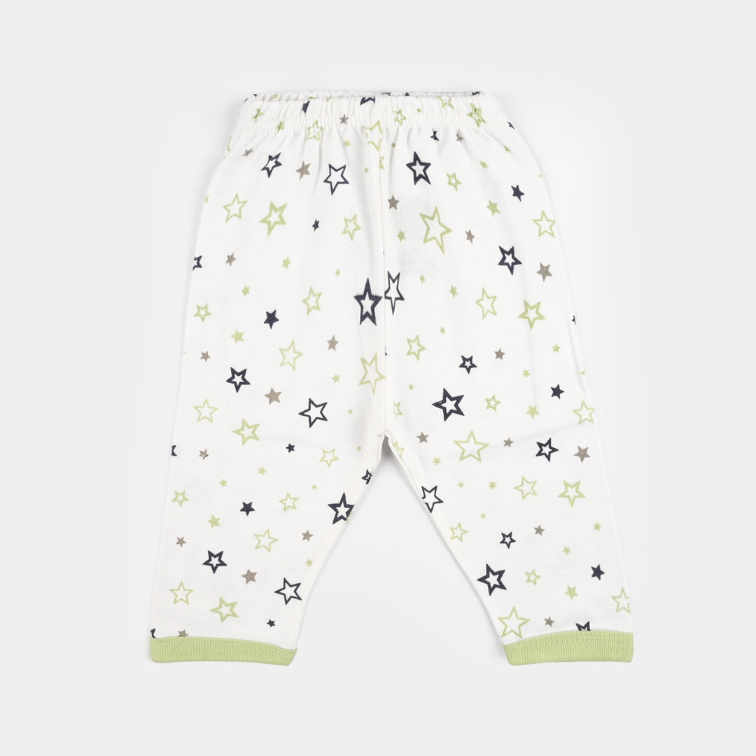Infant Front Open Suit (Star) - White/Green