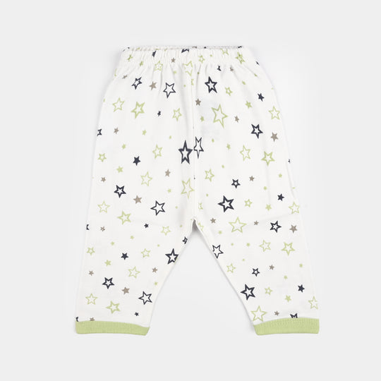 Infant Front Open Suit (Star) - White/Green
