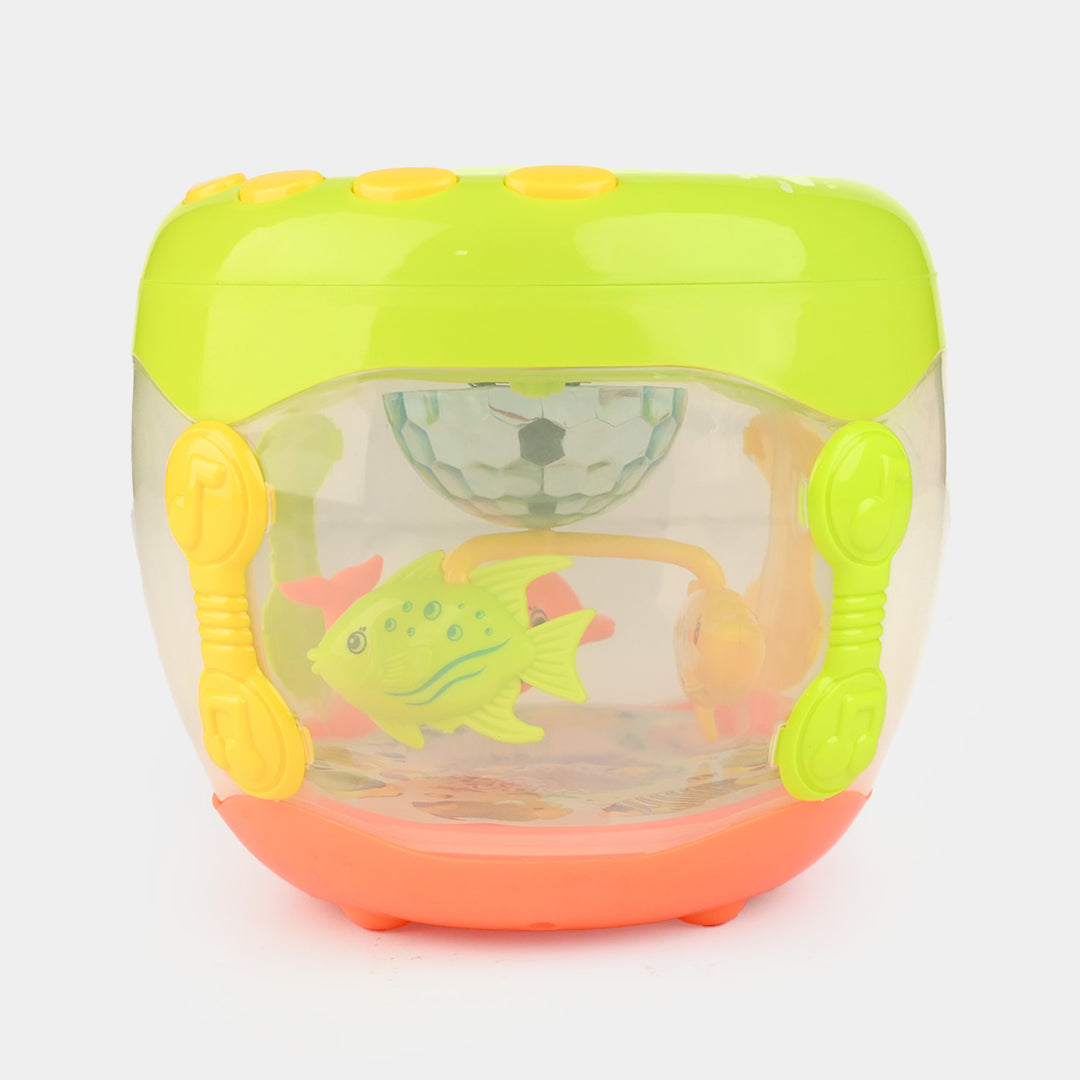 Musical Flash Fish Rotating Drum Toy