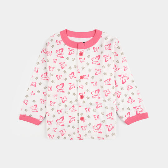 Infant Front Open Suit Butterfly Pink