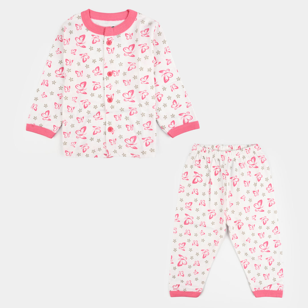 Infant Front Open Suit Butterfly Pink