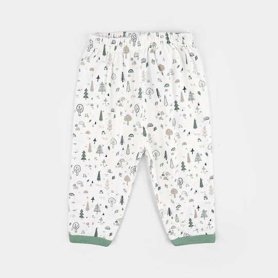 Infant Front Open Suit (Tree Dusty) - White/Turquoise