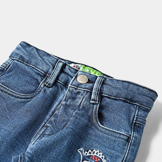 Infant Boys Denim Stretch Denim Pant Dino-Mid Blue