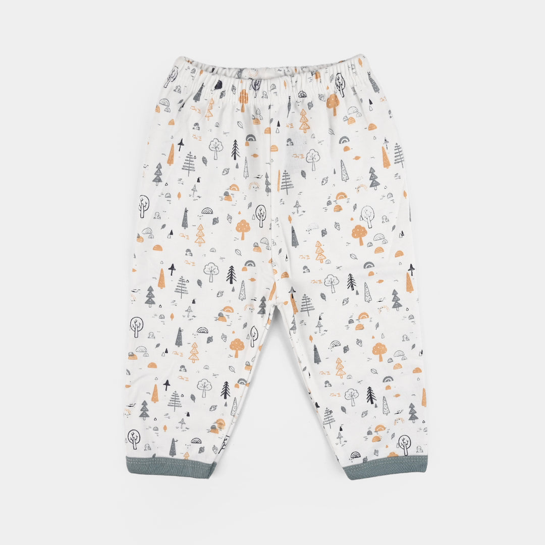 Infant Front Open Suit (Tree Faded Denim) - White/Green