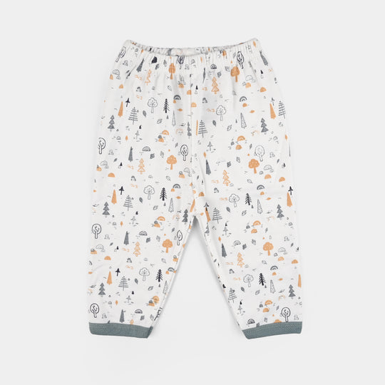 Infant Front Open Suit (Tree Faded Denim) - White/Green