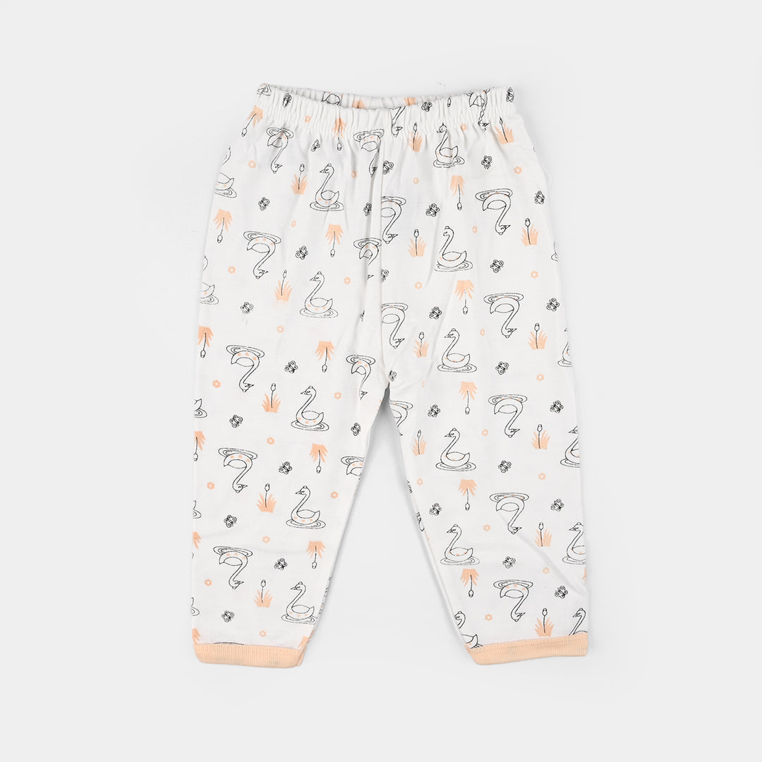 Infant Front Open Suit (Duck) - White/Peach