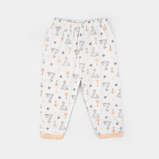 Infant Front Open Suit (Duck) - White/Peach