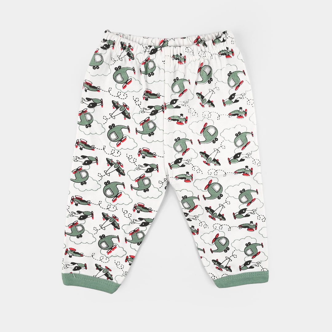 Infant Front Open Suit (Helicopter) - White/Green