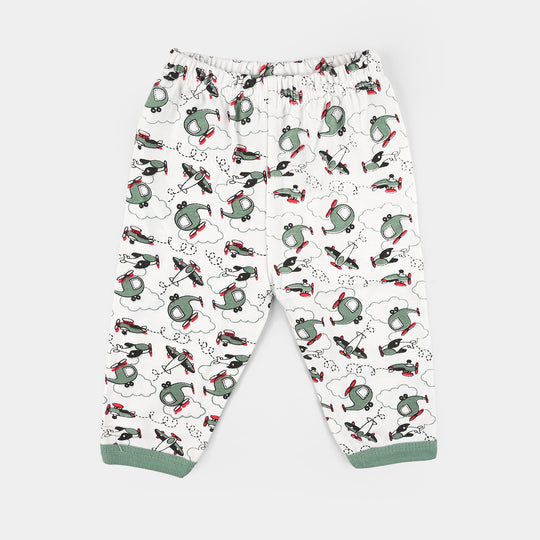 Infant Front Open Suit (Helicopter) - White/Green