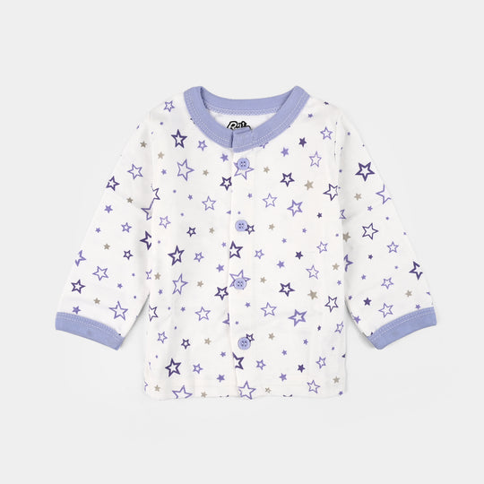 Infant Front Open Suit (Star) - White/Blue