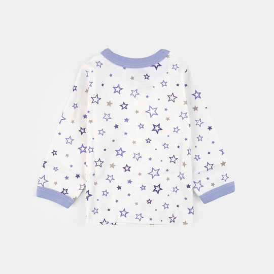 Infant Front Open Suit (Star) - White/Blue