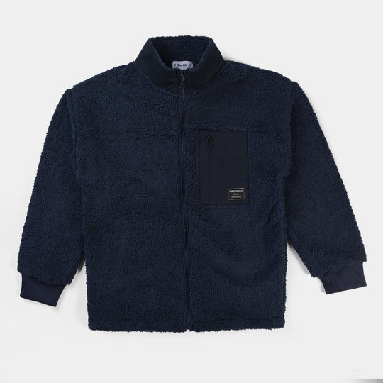 Teens Boys Sherpa Jacket Play-NAVY