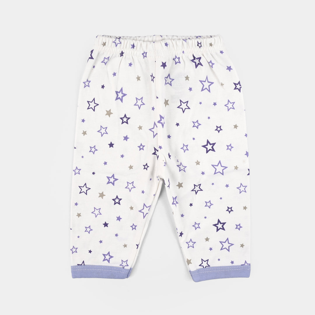 Infant Front Open Suit (Star) - White/Blue