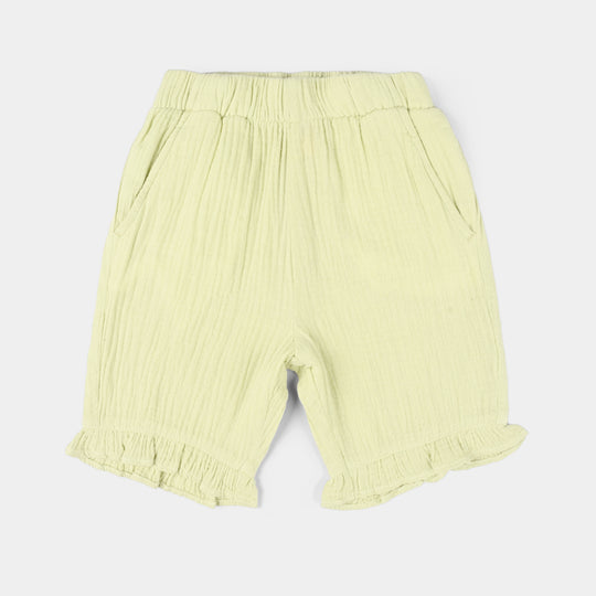Girls Gauze Shorts (Frill) - Yellow