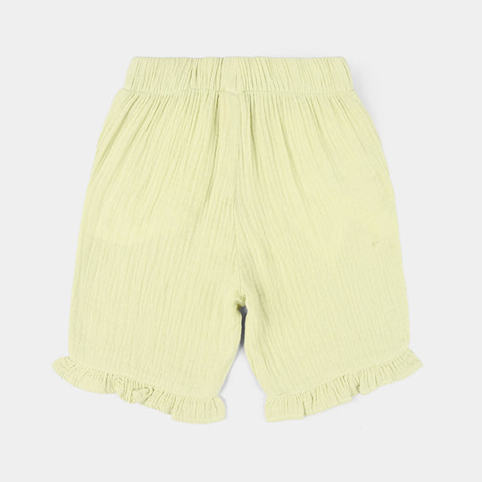 Girls Gauze Shorts (Frill) - Yellow
