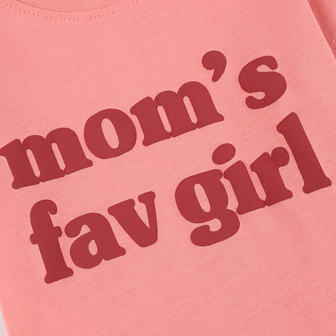 Infant Girls Jersey/Terry T-Shirt (Moms Fav Girl) - Peach