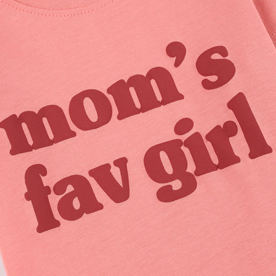 Infant Girls Jersey/Terry T-Shirt (Moms Fav Girl) - Peach