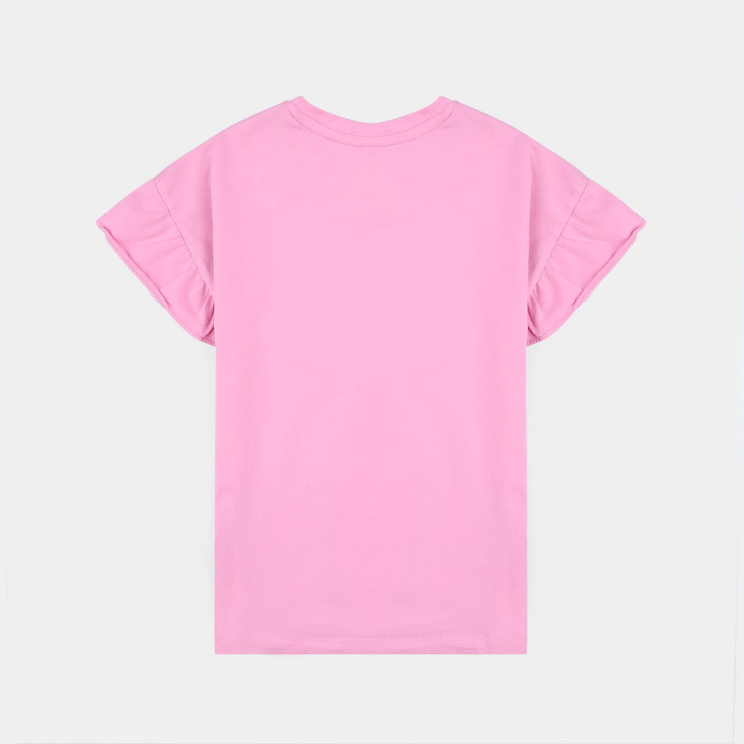 Girls Lycra Jersey T-Shirt H/S JASMINE-Hot Pink