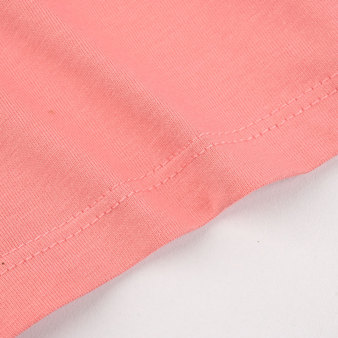 Infant Girls Jersey/Terry T-Shirt (Moms Fav Girl) - Peach