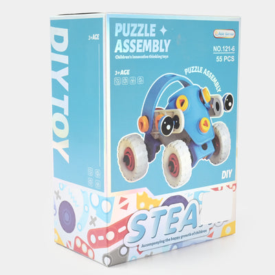 Soft Rubber Puzzle Assembly Cartoon Car | 55PCs