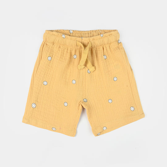 Infant Boys Gauze Shorts (Emoji) - Yellow