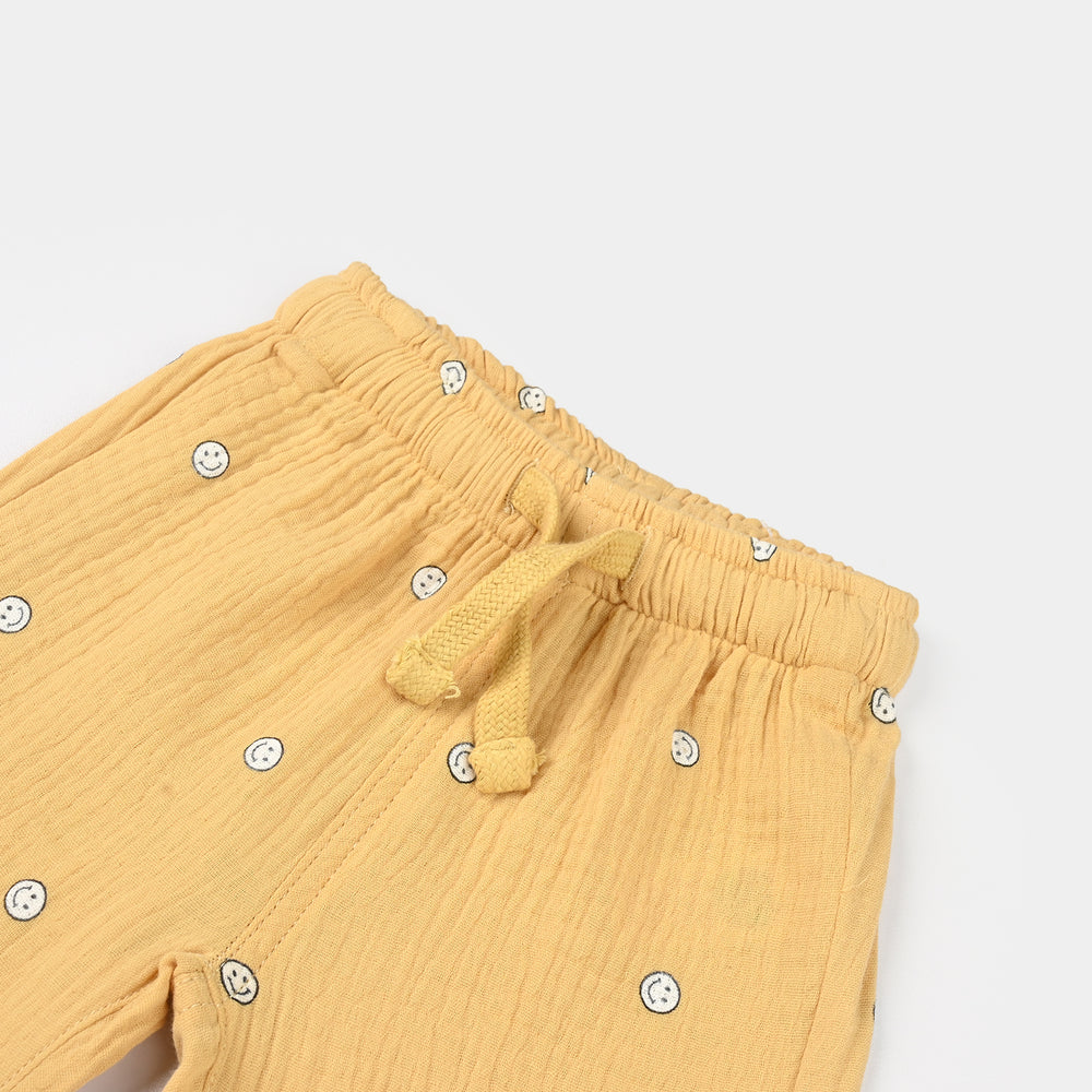 Infant Boys Gauze Shorts (Emoji) - Yellow