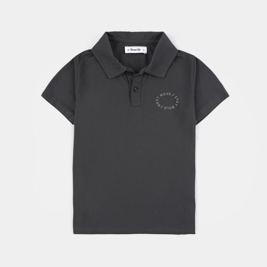 Teens Boys Polyester yarn dyed Polo (Next Move) - Black