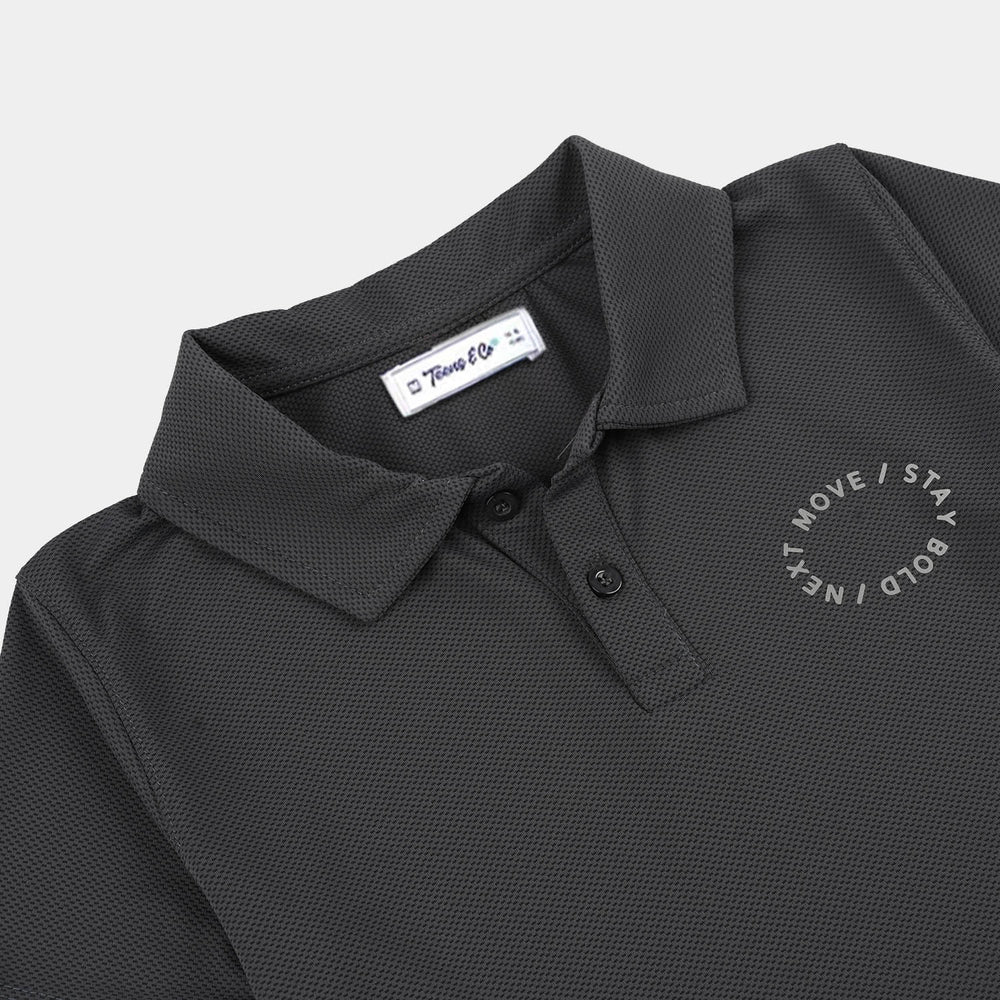 Teens Boys Polyester yarn dyed Polo (Next Move) - Black
