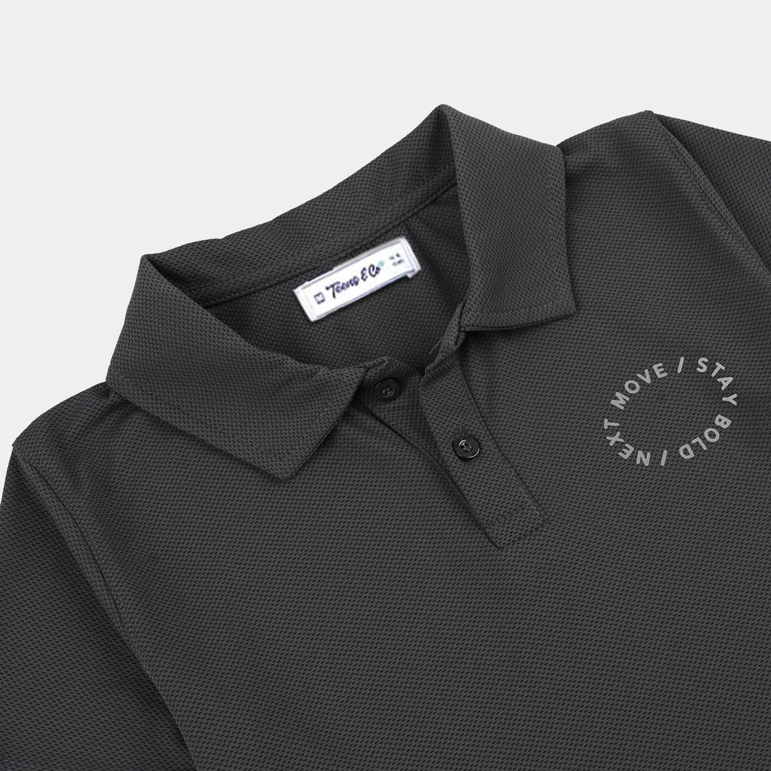 Teens Boys Polyester yarn dyed Polo (Next Move) - Black