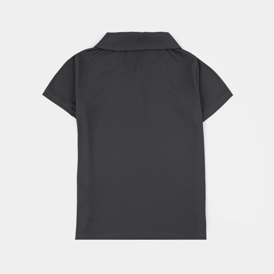 Boys Polyester yarn dyed Polo (Next Move) - Black
