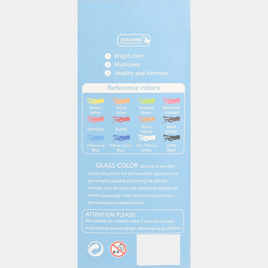 Glass Color Paint Tube 12Pcs