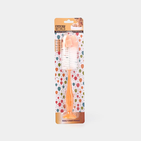 2 in 1 Universal Feeding Bottle Brush | 7376 Orange