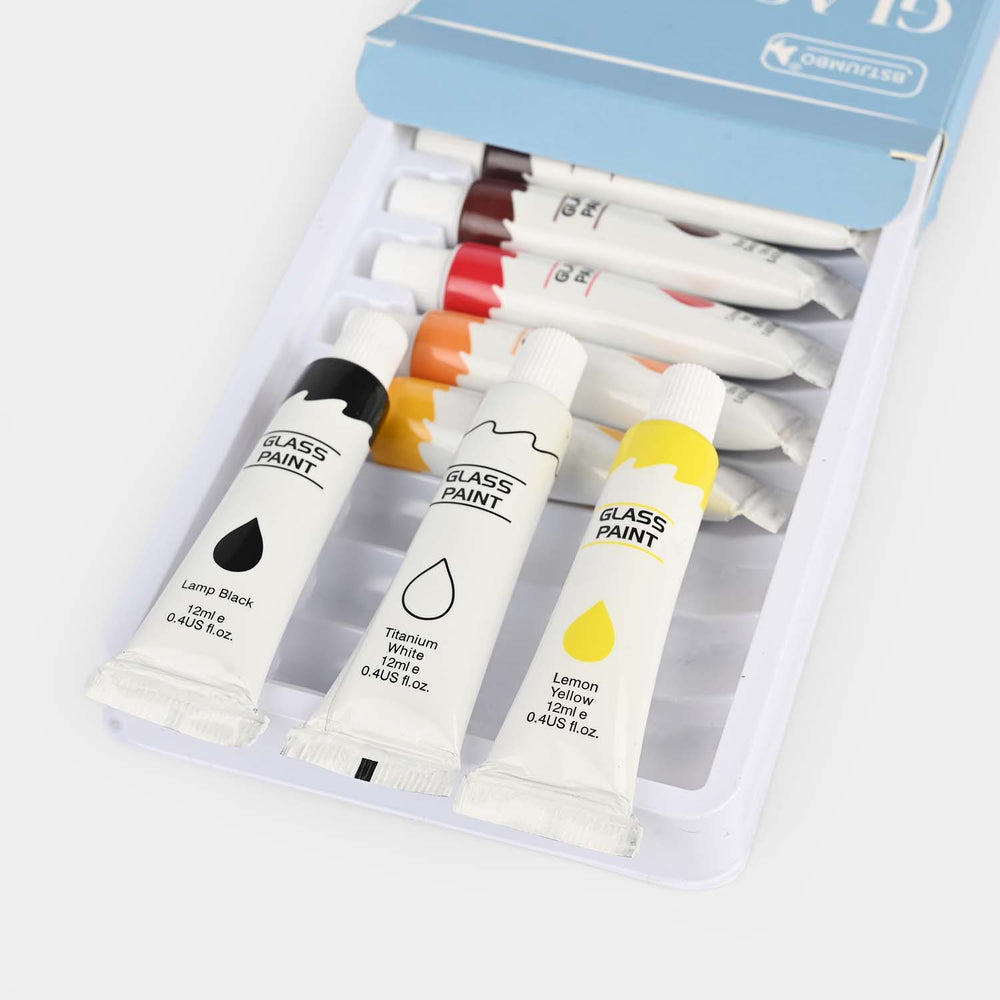 Glass Color Paint Tube 12Pcs