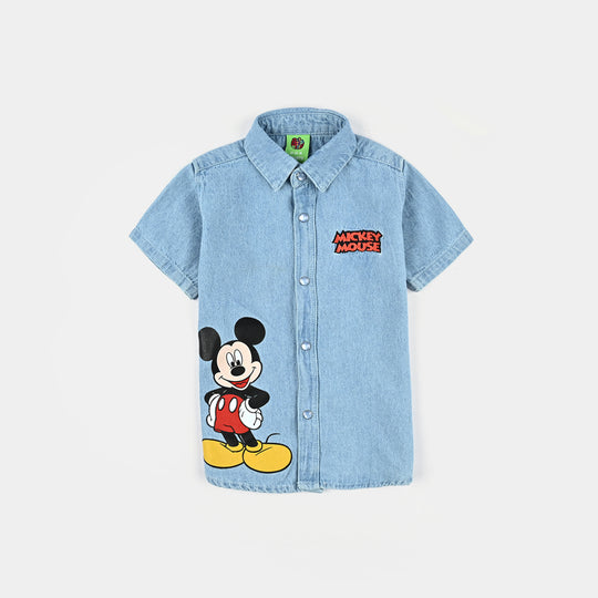 Infant Boys Denim rigid Shirt H/S-LT.Blue