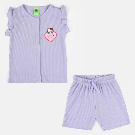 Infant Girls Thermal Knitted Suit - Purple