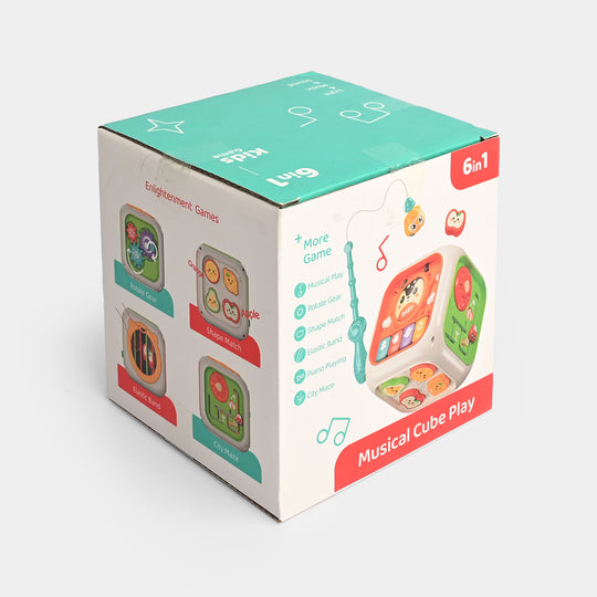 Colorful 6-in-1 Musical Activity Cube – Fun Learning & Play for Kids