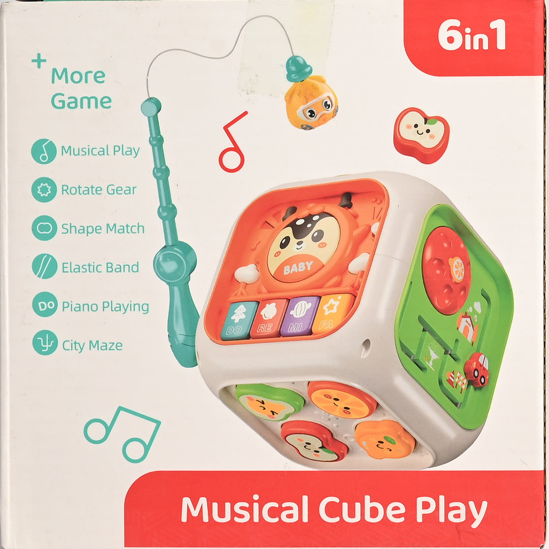 Colorful 6-in-1 Musical Activity Cube – Fun Learning & Play for Kids