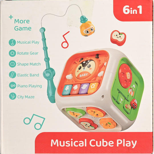 Colorful 6-in-1 Musical Activity Cube – Fun Learning & Play for Kids