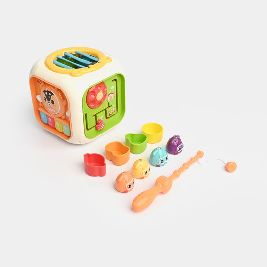 Colorful 6-in-1 Musical Activity Cube – Fun Learning & Play for Kids