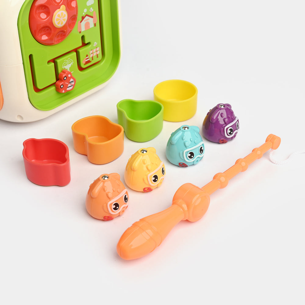Colorful 6-in-1 Musical Activity Cube – Fun Learning & Play for Kids